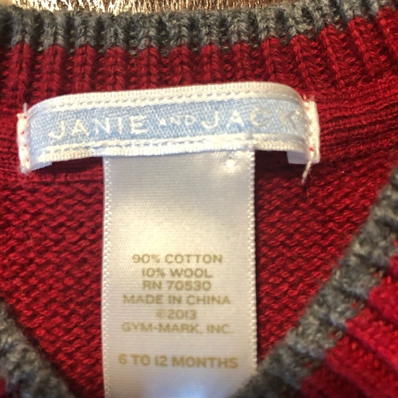 SALE 🔴🔴🔴JANIE and JACK RED 🔴vest boy 9-12 - Picture 5 of 5